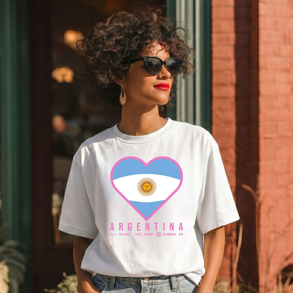Heart of Argentina — Women’s Soft Game Day T-Shirt (White)