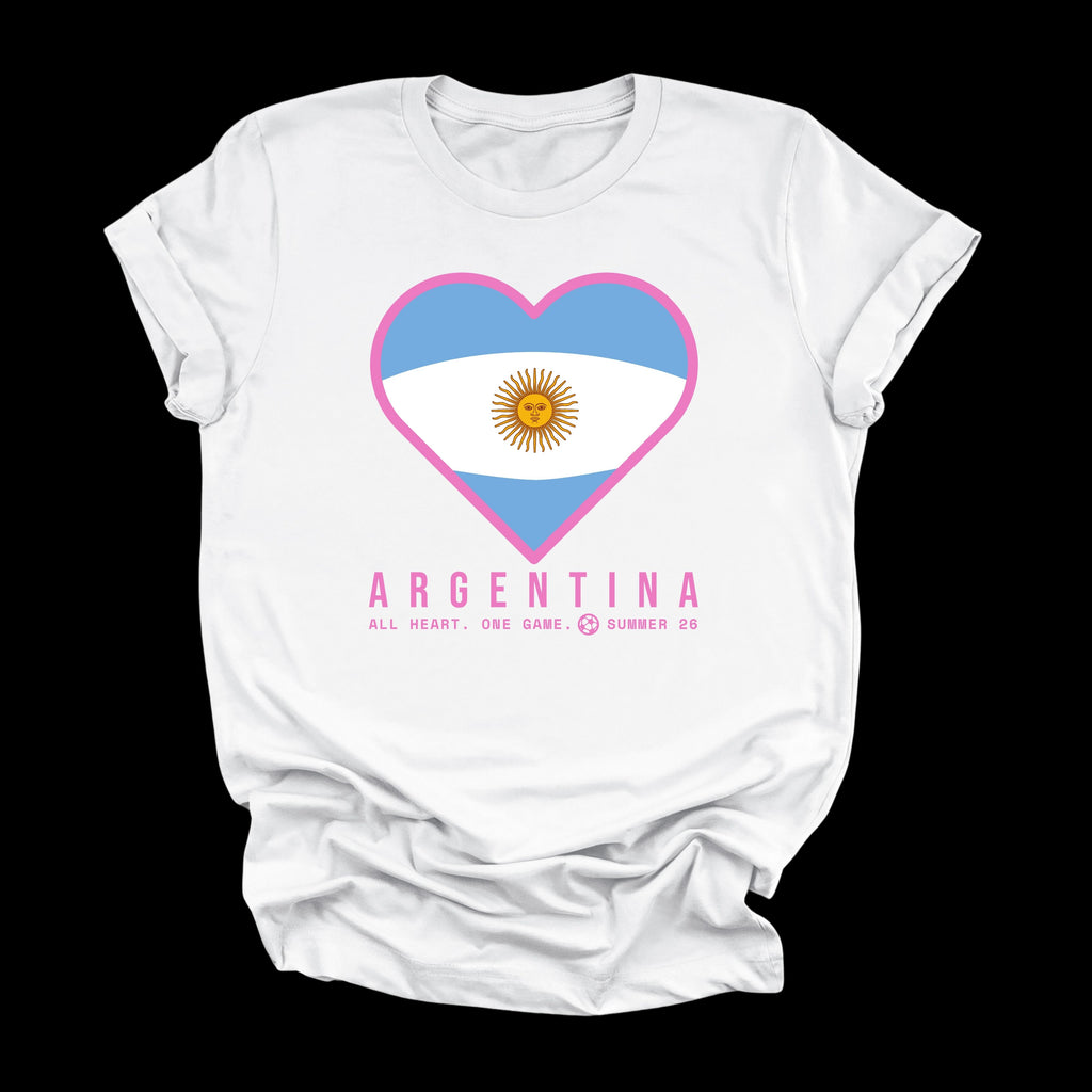 Heart of Argentina — Women’s Soft Game Day T-Shirt (White)