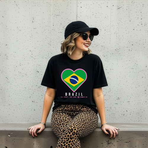Heart of Brazil — Unisex Oversized Game Day T-Shirt