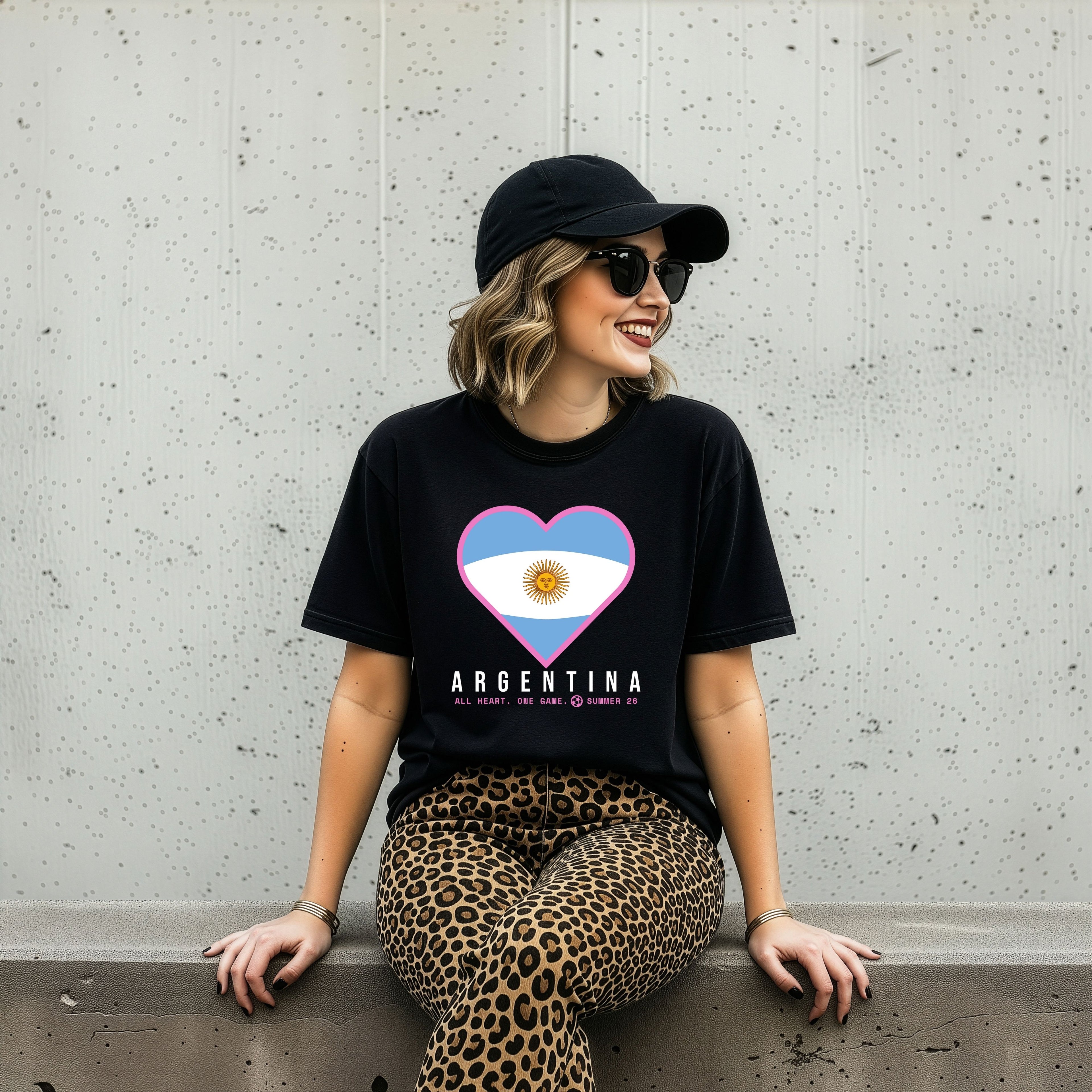 Heart of Argentina — Unisex Oversized Game Day T-Shirt