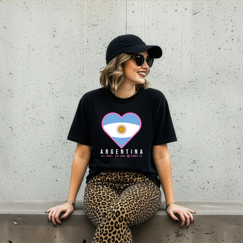 Heart of Argentina — Unisex Oversized Game Day T-Shirt