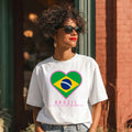 Heart of Brazil — Women’s Soft Game Day T-Shirt (White)