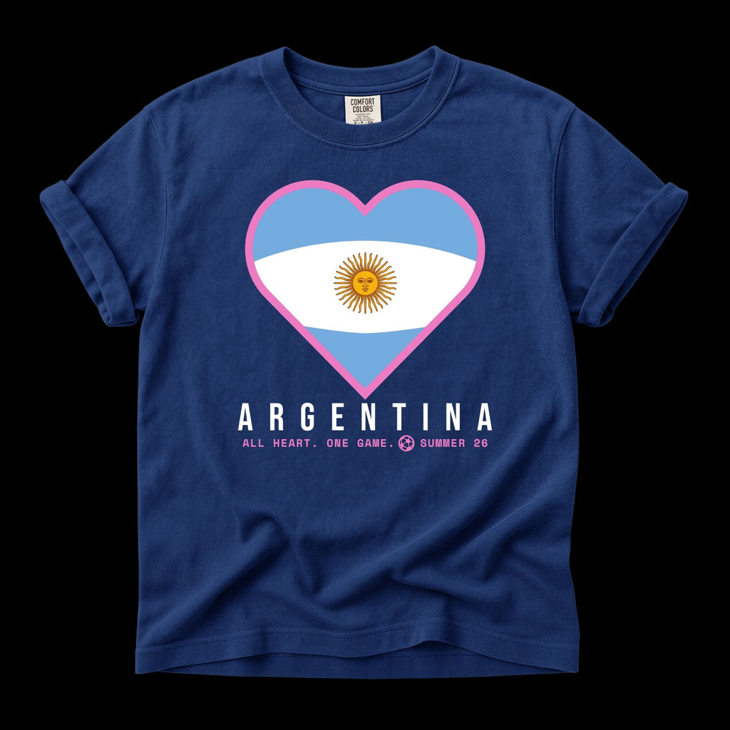 Heart of Argentina — Unisex Oversized Game Day T-Shirt