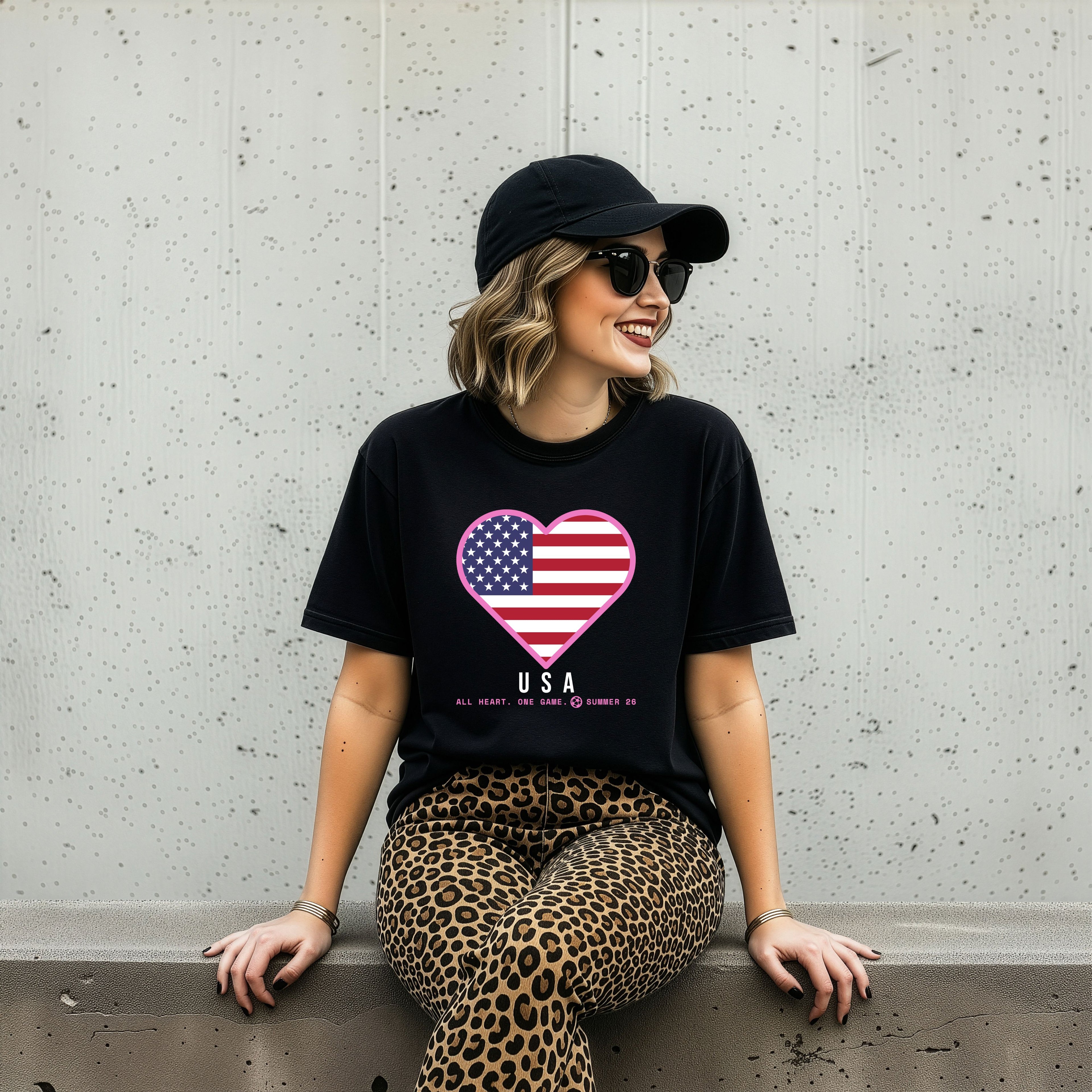 Heart of USA — Unisex Oversized Game Day T-Shirt