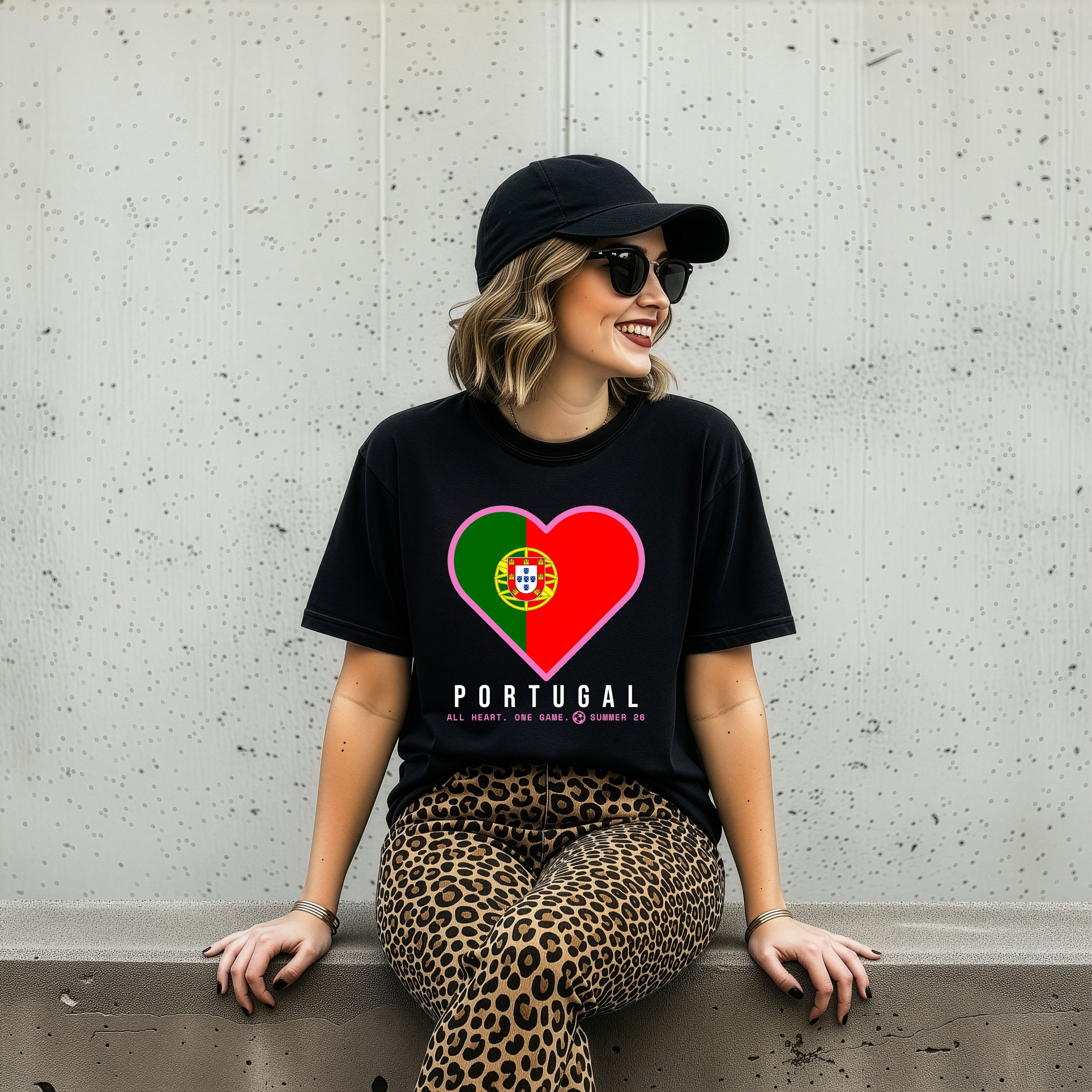 Heart of Portugal — Unisex Oversized Game Day T-Shirt