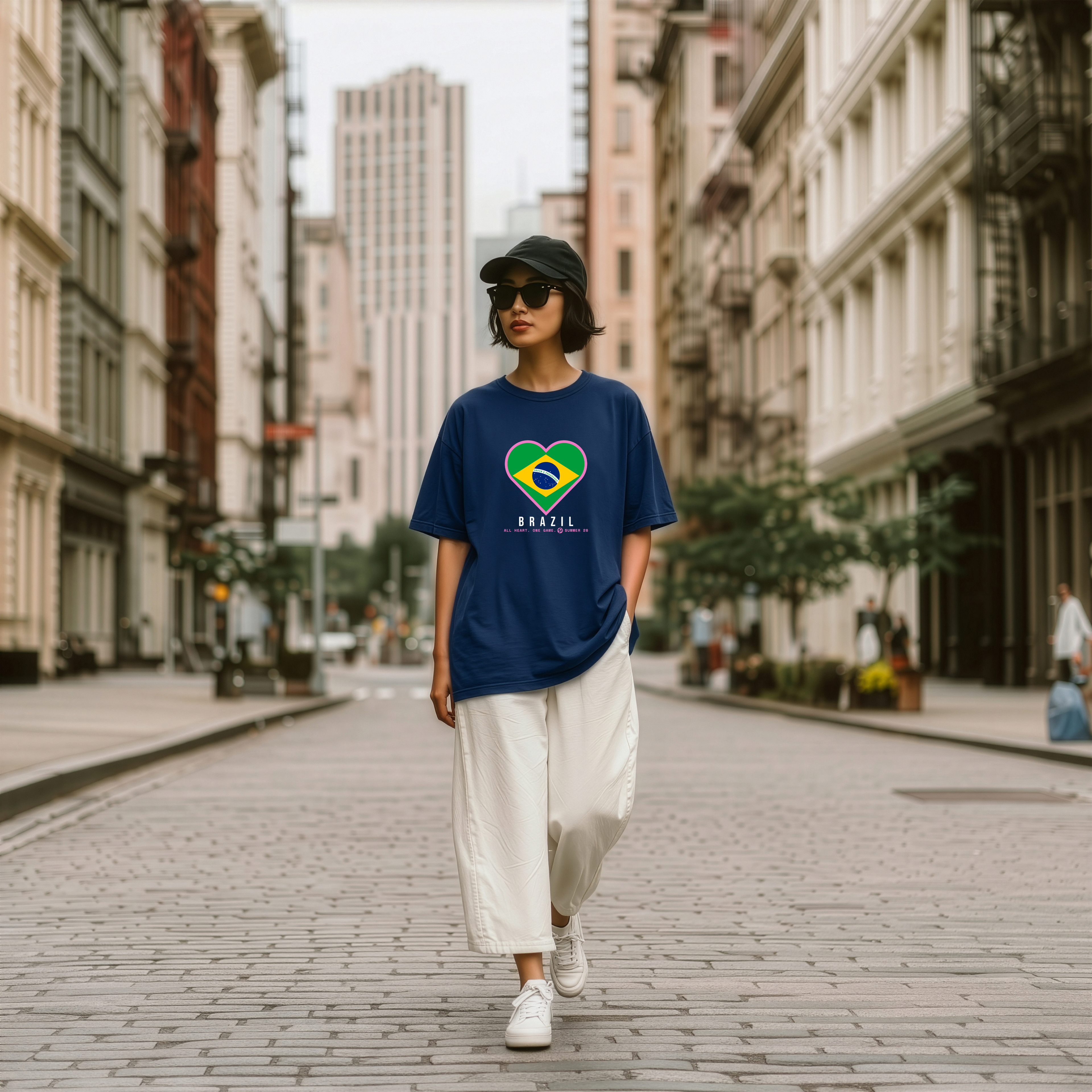Heart of Brazil — Unisex Oversized Game Day T-Shirt