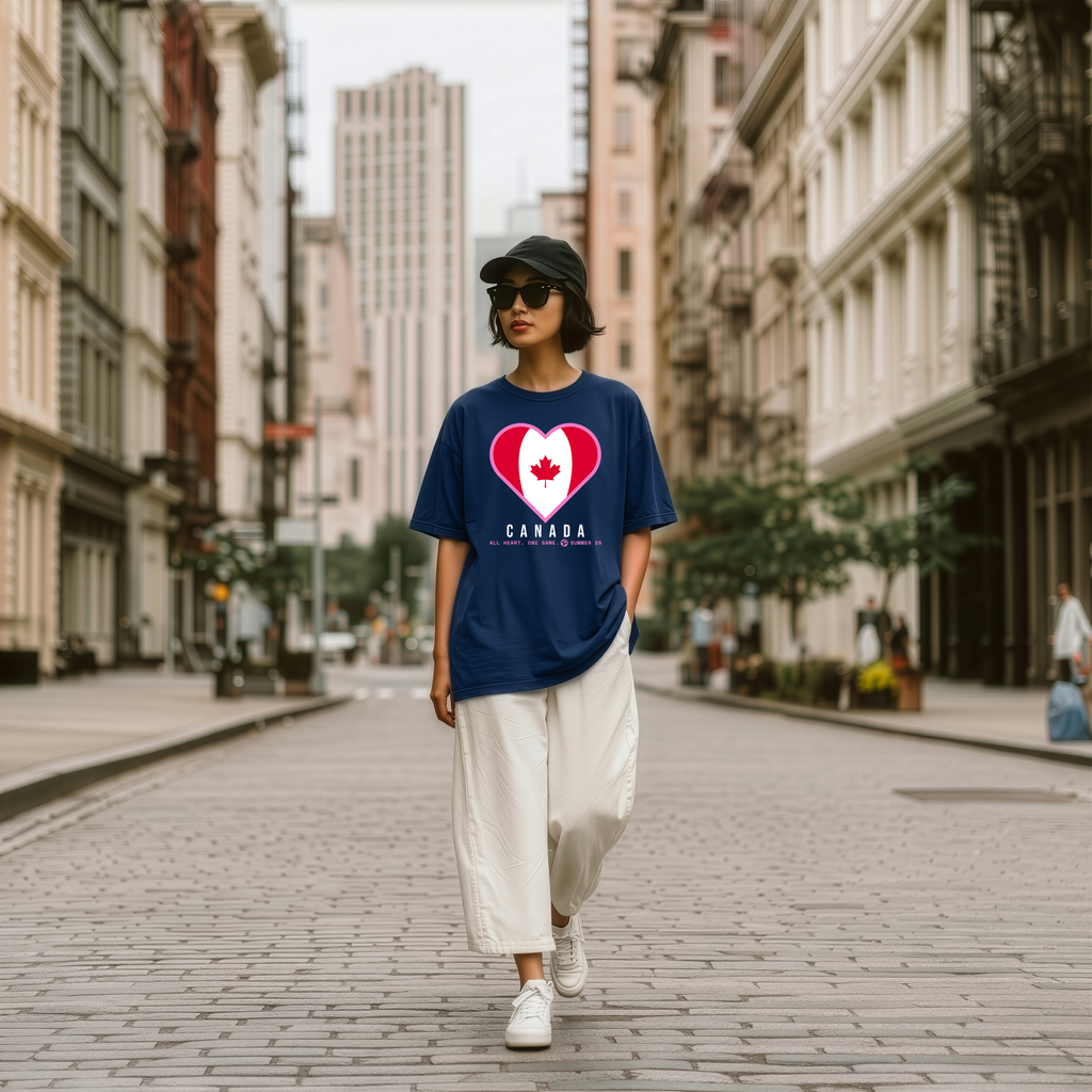 Heart of Canada — Unisex Oversized Game Day T-Shirt