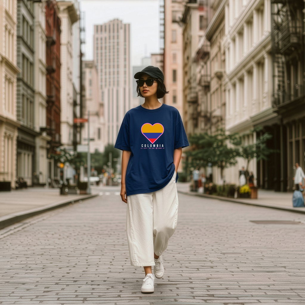 Heart of Colombia — Unisex Oversized Game Day T-Shirt