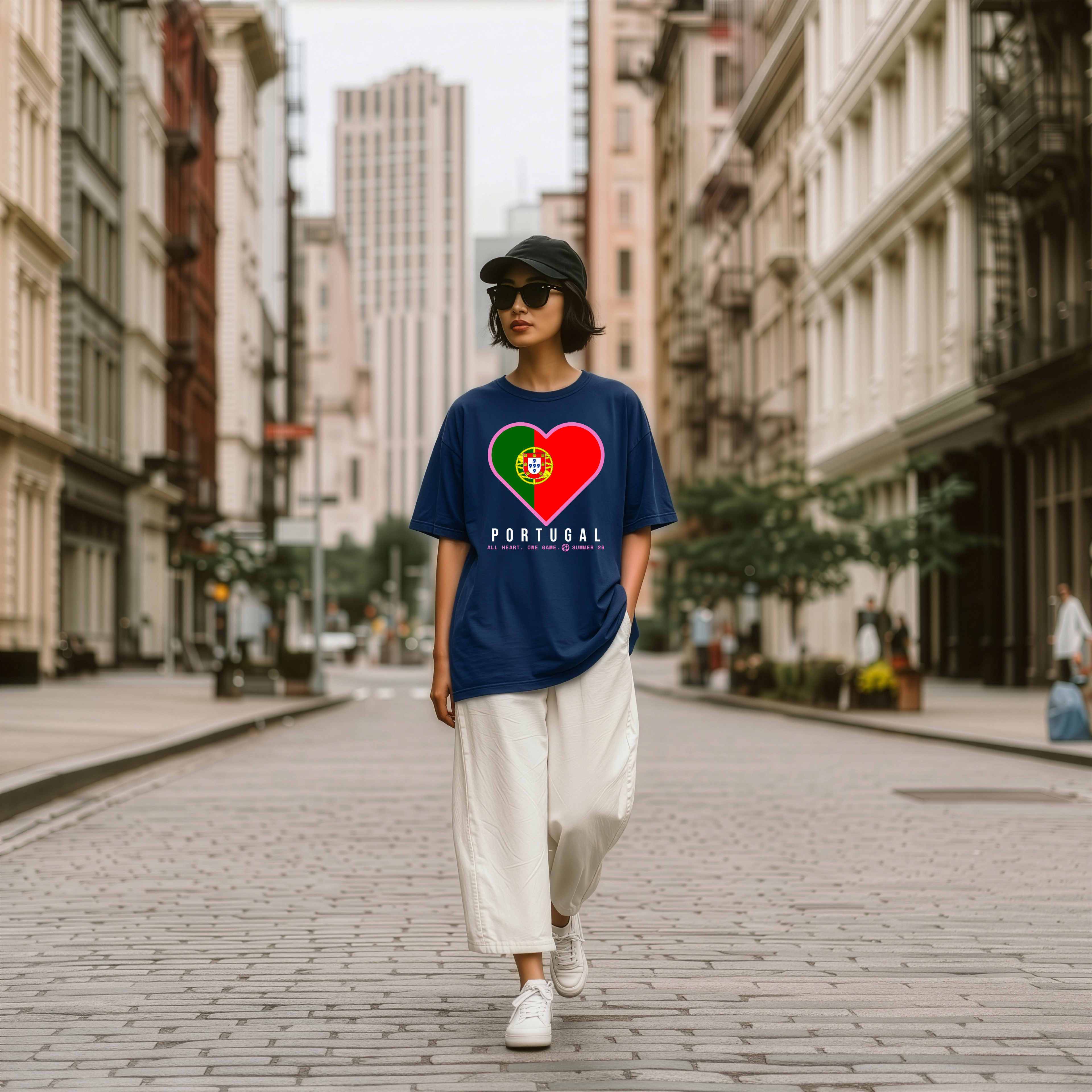 Heart of Portugal — Unisex Oversized Game Day T-Shirt