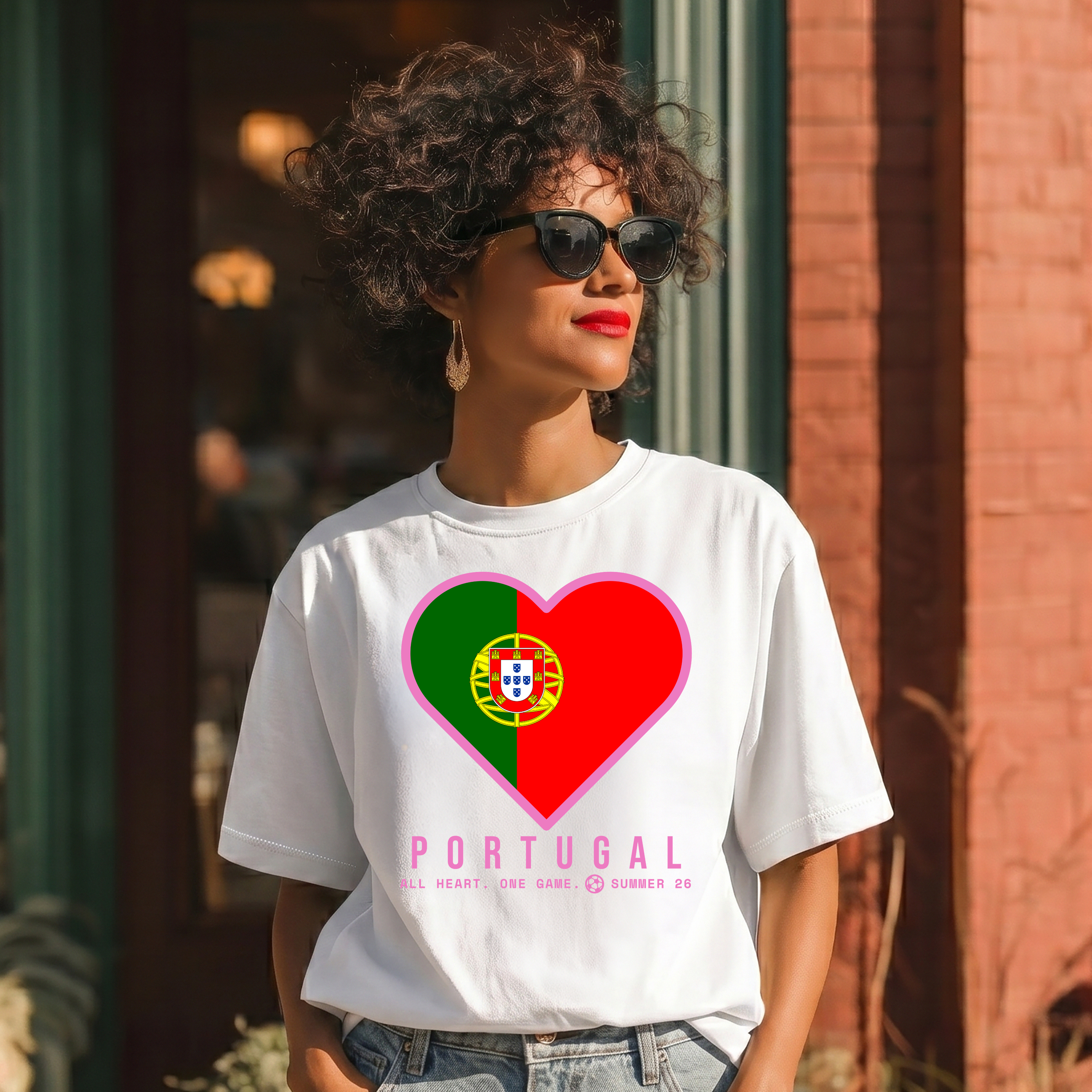 Heart of Portugal — Women’s Soft Game Day T-Shirt (White)